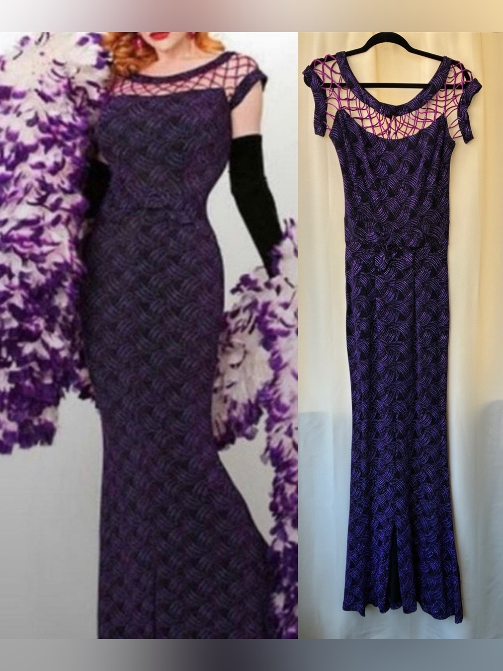 Tempest Storm Seduction Retro Floor Length Evening Gown